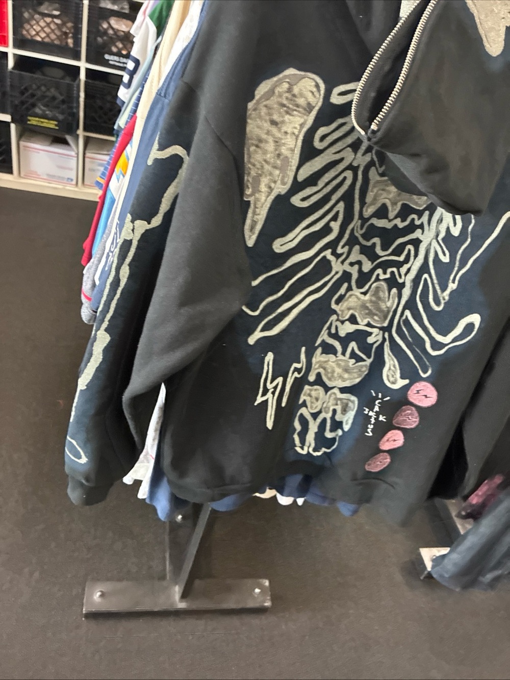 Travis Scott x Cactus Jack Fragment Skeleton Graffiti Full Zip Up Hoodie SZ M - Picture 16 of 16